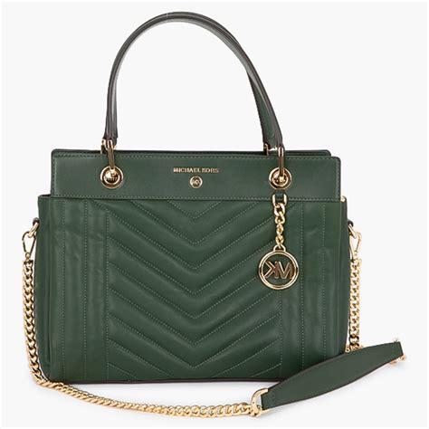 MICHAEL KORS Susan Medium Quilted Leather Satchel .